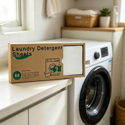 Eco-Friendly Portable Laundry Detergent Sheets with Strong Cleansing for Tough Stains