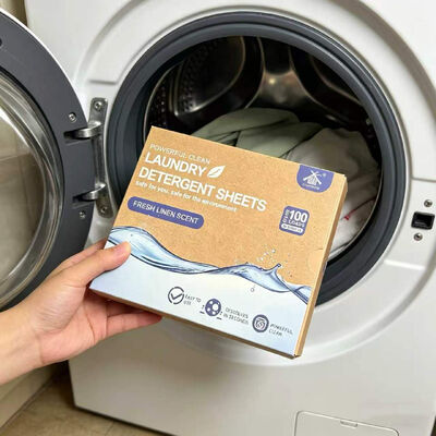 お買い得 残留物のない洗濯のための、あらかじめ計量された使い捨てポーション付き植物由来界面活性剤洗濯洗剤シート オンライン