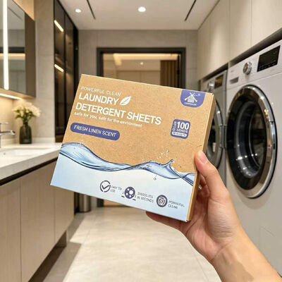 お買い得 プラスチック包装なし、残留物ゼロの超濃縮洗濯洗剤シート、全繊維用 オンライン