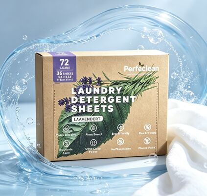 植物由来界面活性剤配合、無毒で堆肥化可能な生分解性洗濯洗剤シート（環境に優しい洗濯用）